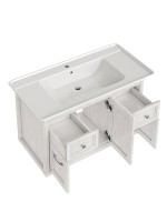 Тумба с раковиной ASB-Woodline Толедо 105 белая, патина серебро