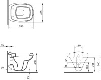 Унитаз подвесной BOCCHI Fenice 1166-001-0129 с серой матовой крышкой
