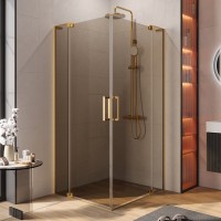 Душевой уголок Cezares Slider AH 2 80/90-100/110 BR BORO профиль брашированное золото, стекло бронза