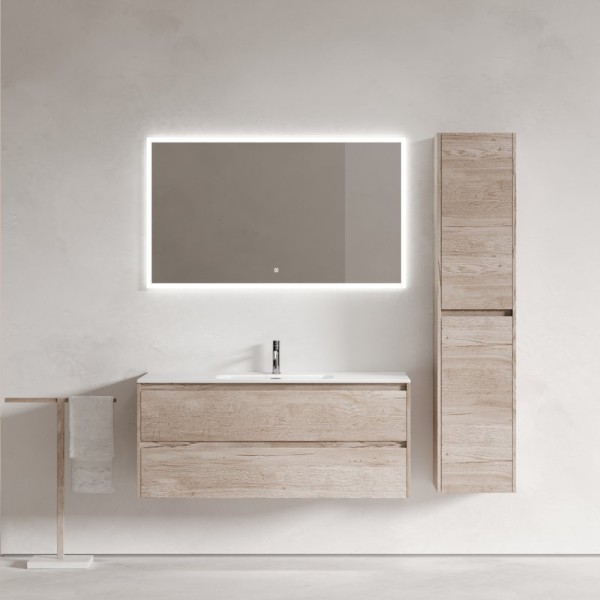 Мебель для ванной комнаты Sancos Libra 120 дуб галифакс натуральный, белая раковина CN7006