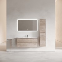 Мебель для ванной комнаты Sancos Libra 120 дуб галифакс натуральный, белая раковина CN7006