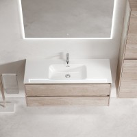 Мебель для ванной комнаты Sancos Libra 120 дуб галифакс натуральный, белая раковина CN7006