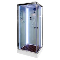Душевая кабина DTO K408S 80х80, LED, профиль хром, стекло прозрачное