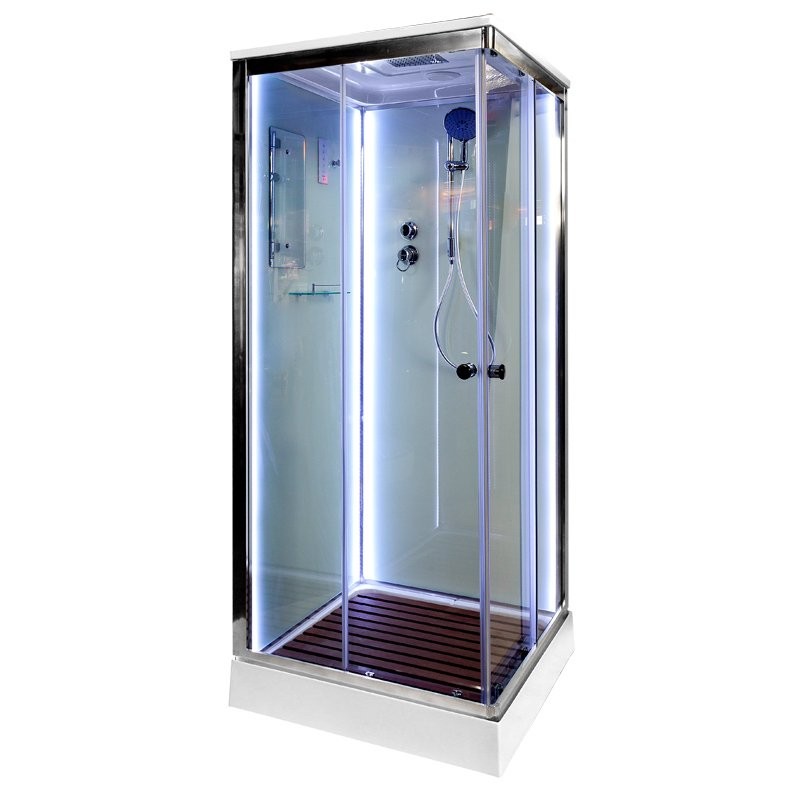 Душевая кабина DTO K408S 80х80, LED, профиль хром, стекло прозрачное