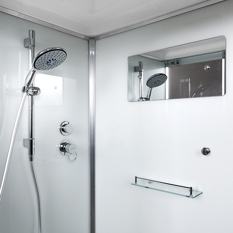 Душевая кабина DTO K408S 80х80, LED, профиль хром, стекло прозрачное