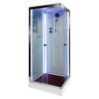 Душевая кабина DTO K408S 80х80, LED, профиль хром, стекло прозрачное
