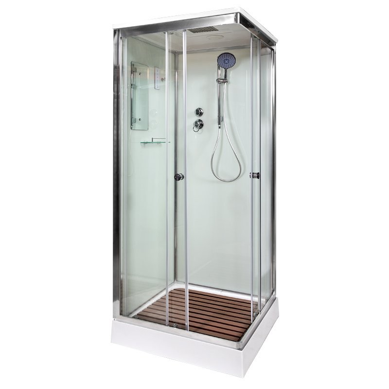 Душевая кабина DTO K408S 80х80, LED, профиль хром, стекло прозрачное