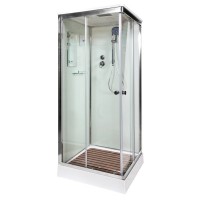 Душевая кабина DTO K408S 80х80, LED, профиль хром, стекло прозрачное