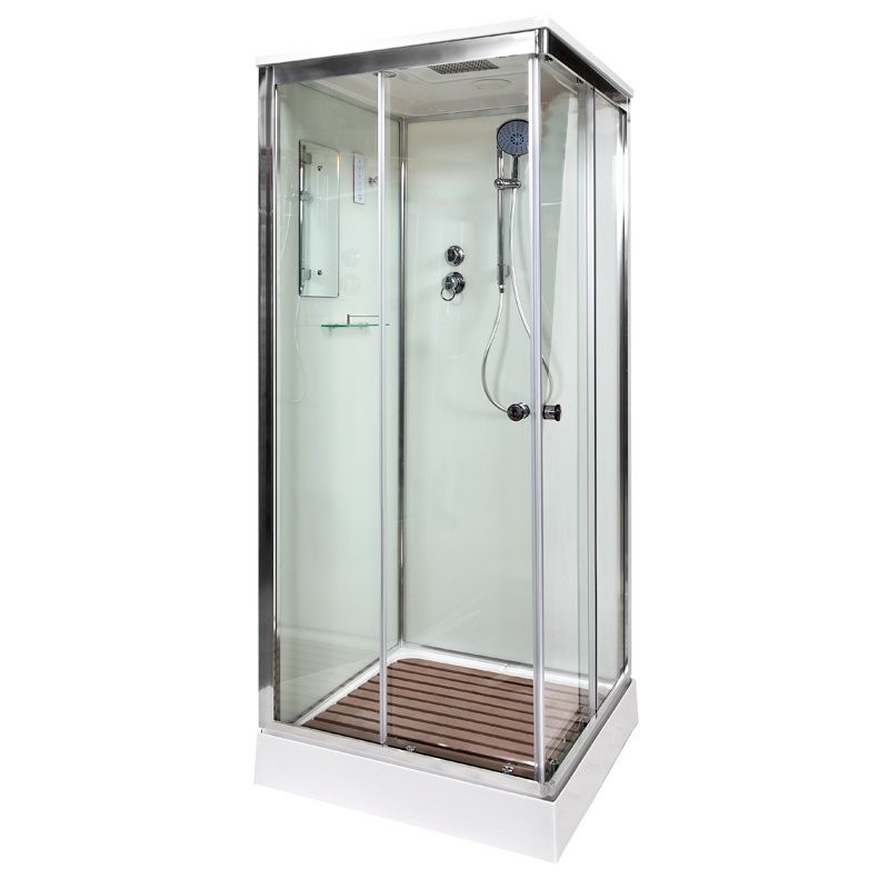 Душевая кабина DTO K408S 80х80, LED, профиль хром, стекло прозрачное
