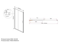 Душевая дверь в нишу Vincea Garda VDS-1G145CLG 145 см, профиль брашированное золото, стекло прозрачное