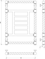 Полотенцесушитель водяной Secado Фалерони 3 Trenza 80x55 см, бронза, лесенка, латунь