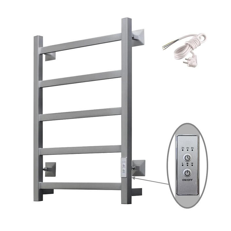 Полотенцесушитель электрический Тругор Пэк 20 кв 60x45 см, подключение справа, слева, матовый хром, лесенка