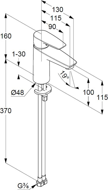 Смеситель для раковины Kludi Pure&Solid 342920575