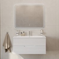 Тумба с раковиной Cezares Duet 100 ясень белый софт, раковина Cezares CZR-8073-100