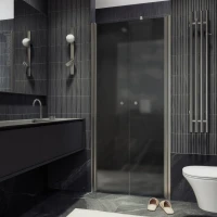 Душевая дверь в нишу Maybahglass MGD-440-5 89 см, профиль матовый хром, стекло графит матовый
