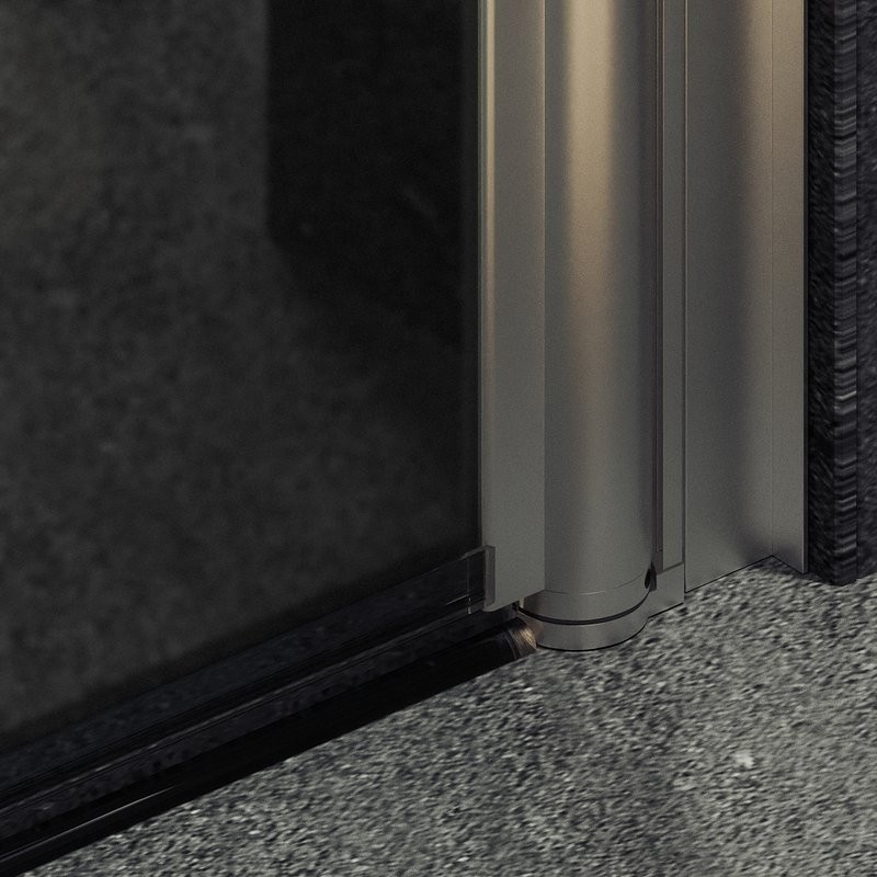 Душевая дверь в нишу Maybahglass MGD-440-5 89 см, профиль матовый хром, стекло графит матовый