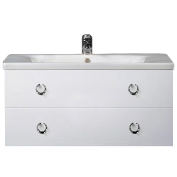 Тумба с раковиной Armadi Art NeoArt 100 white с ручками Drop хром