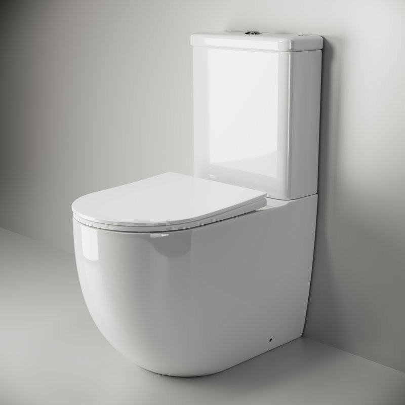 Унитаз-компакт напольный Ceramicanova Mia Rimless CN1801 с микролифтом, безободковый