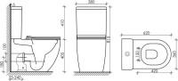 Унитаз-компакт напольный Ceramicanova Mia Rimless CN1801 с микролифтом, безободковый