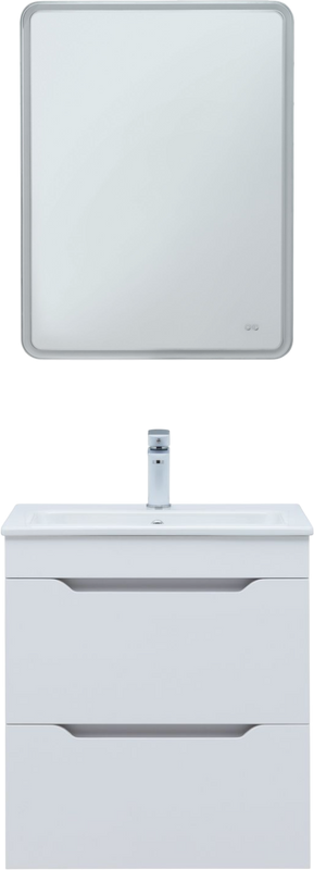 Мебель для ванной комнаты Aquanet Практика 60 2 ящика, белая матовая