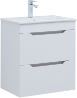 Мебель для ванной комнаты Aquanet Практика 60 2 ящика, белая матовая