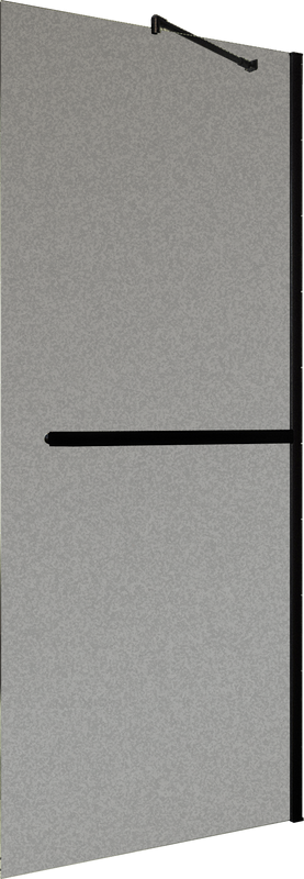 Душевая перегородка Maybahglass MGD-718-6ш 119 см, профиль черный, стекло графит матовое