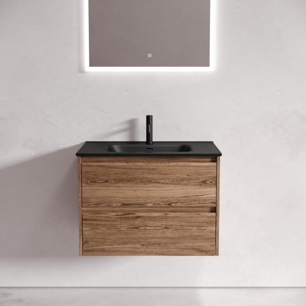 Тумба с раковиной Sancos Libra 70 дуб чарльстон, раковина черная
