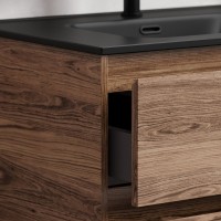 Тумба с раковиной Sancos Libra 70 дуб чарльстон, раковина черная