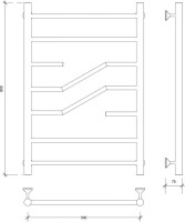 Полотенцесушитель водяной Secado Риволи 4673739228241 80x55 см, матовый черный, лесенка