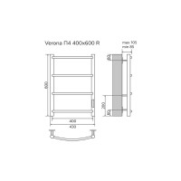 Полотенцесушитель электрический Azario VERONA 400/600 (AZ04846)