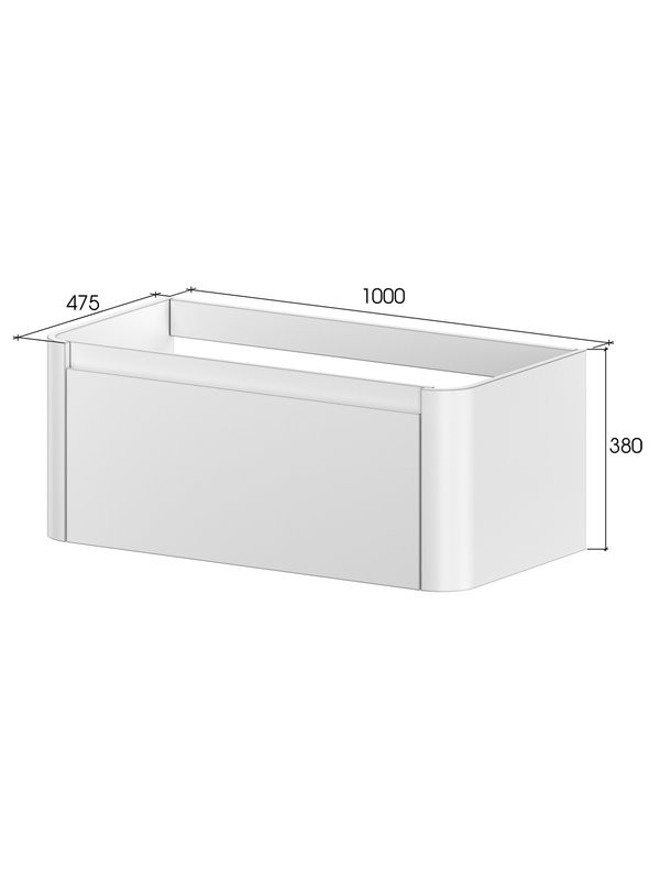 Тумба под раковину без столешницы Armadi Art Voi 100 подвесная, рифленая, daphne