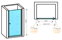 Душевая дверь в нишу Parly DE70 70x185