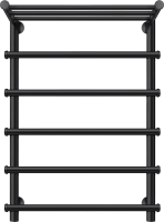 Полотенцесушитель электрический Secado Турин 1 СП 60x55 см, подключение справа, матовый черный, лесенка, с полкой