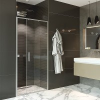 Душевая дверь в нишу Alex Baitler AB61C110 110 см, профиль сатин , стекло прозрачное