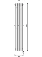 Полотенцесушитель электрический Secado Сандриго 5К 1300/280 130x30 см, подключение справа, матовый черный, I-образный