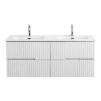 Мебель для ванной комнаты Cezares Duet 120 bianco lucido, раковина Cezares CZR-8095-120-2 двойная
