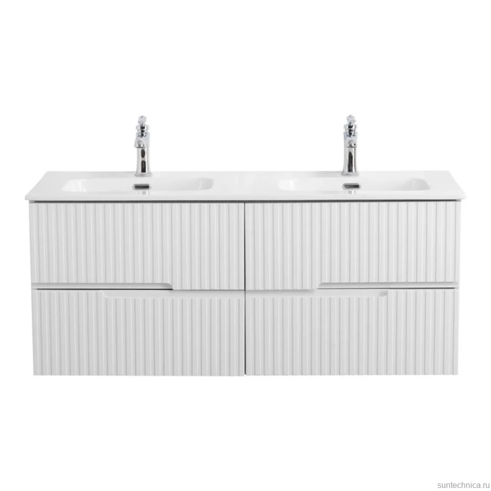 Мебель для ванной комнаты Cezares Duet 120 bianco lucido, раковина Cezares CZR-8095-120-2 двойная