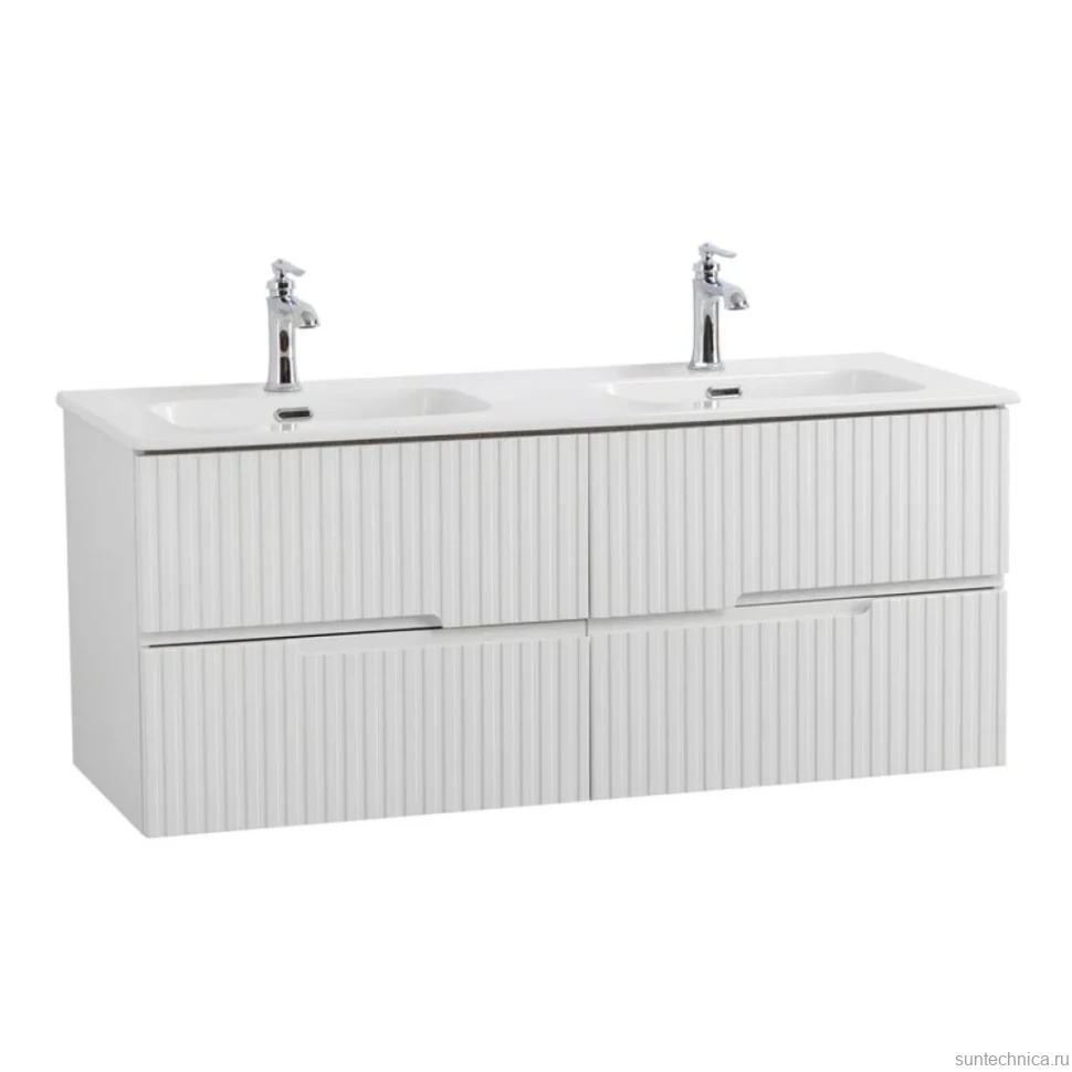 Мебель для ванной комнаты Cezares Duet 120 bianco lucido, раковина Cezares CZR-8095-120-2 двойная
