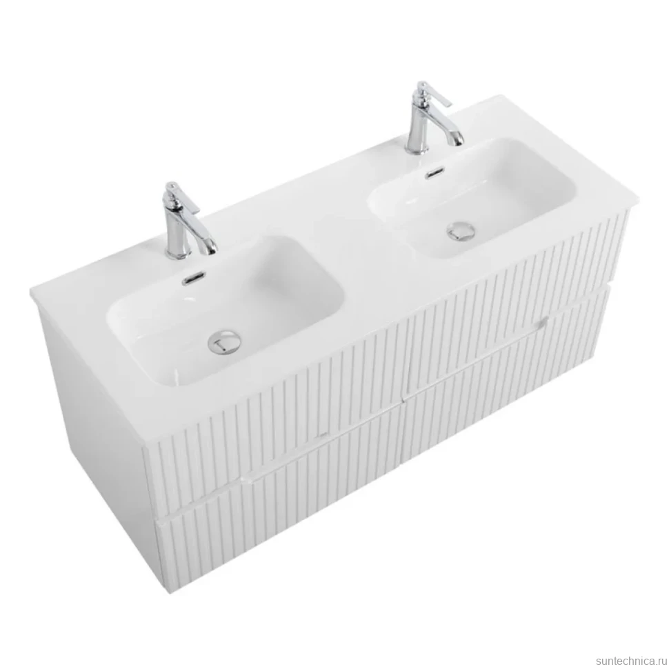 Мебель для ванной комнаты Cezares Duet 120 bianco lucido, раковина Cezares CZR-8095-120-2 двойная