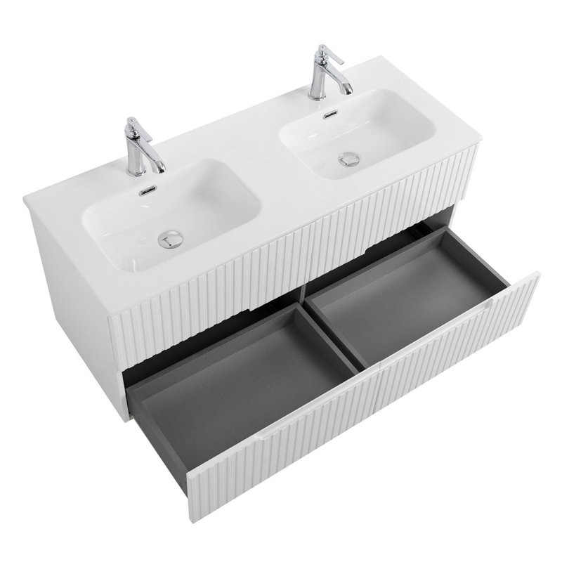 Мебель для ванной комнаты Cezares Duet 120 bianco lucido, раковина Cezares CZR-8095-120-2 двойная