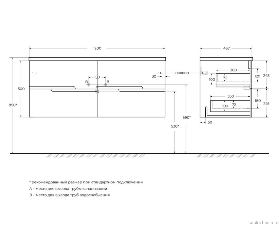 Мебель для ванной комнаты Cezares Duet 120 bianco lucido, раковина Cezares CZR-8095-120-2 двойная