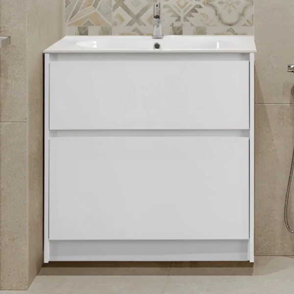 Тумба с раковиной BelBagno Kraft 80 напольная, bianco opaco, раковина LOV-800-LVB