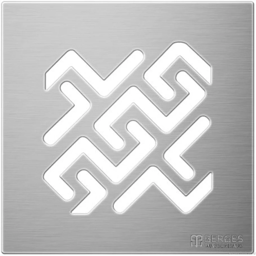 Душевой трап Berges Zentrum Antik 090364, 10x10 см, матовый хром
