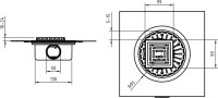 Душевой трап Berges Zentrum Antik 090364, 10x10 см, матовый хром