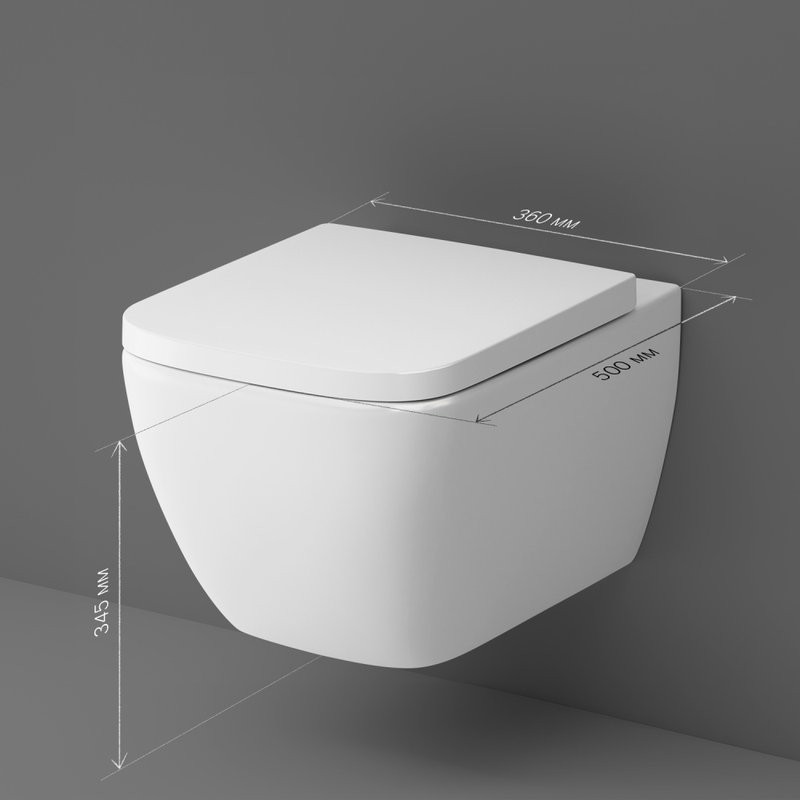 Унитаз подвесной AM.PM Gem C901701SC безободковый, с микролифтом