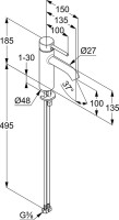Смеситель для раковины Kludi Bozz 382823976 черный