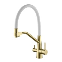Смеситель для кухни с подключением фильтра Splenka S71.62.03, золотой сатин