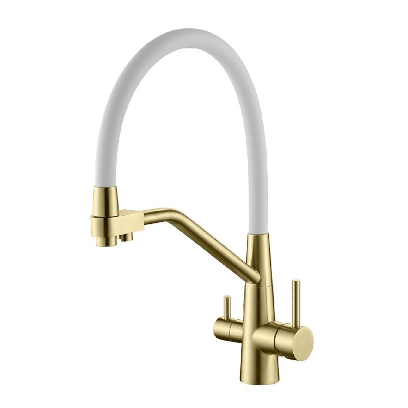 Смеситель для кухни с подключением фильтра Splenka S71.62.03, золотой сатин