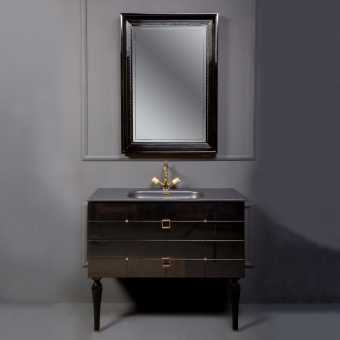 Мебель для ванной Armadi Art Vallessi Avangarde Piazza 100 черная, с раковиной-столешницей