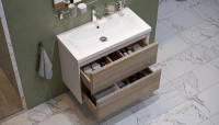 Тумба под раковину Velvex Gesso 80.2Y дуб сонома, белая